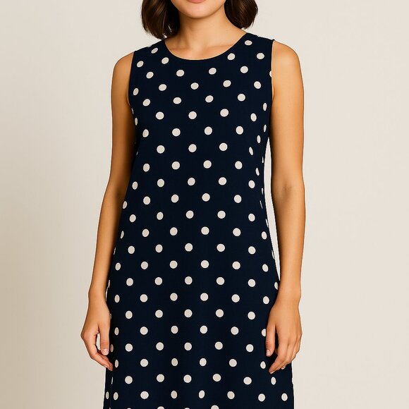 American Living Dresses & Skirts - American Living Black & White Polka Dot Sleeveless Sheath Dress – Size 16